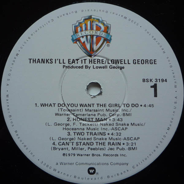 Lowell George – Thanks I'll Eat It Here - Billede 4